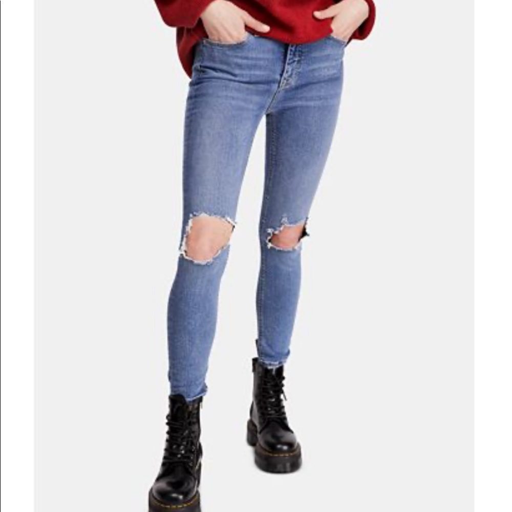 NWT FREE PEOPLE HIGH RISE BUSTED SKINNY JEANS